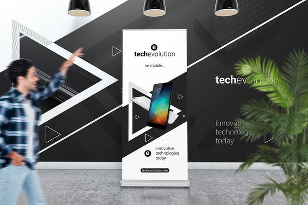 易拉宝Banner广告设计展示样机 Roll Up Banner Stand Mockup插图(4)