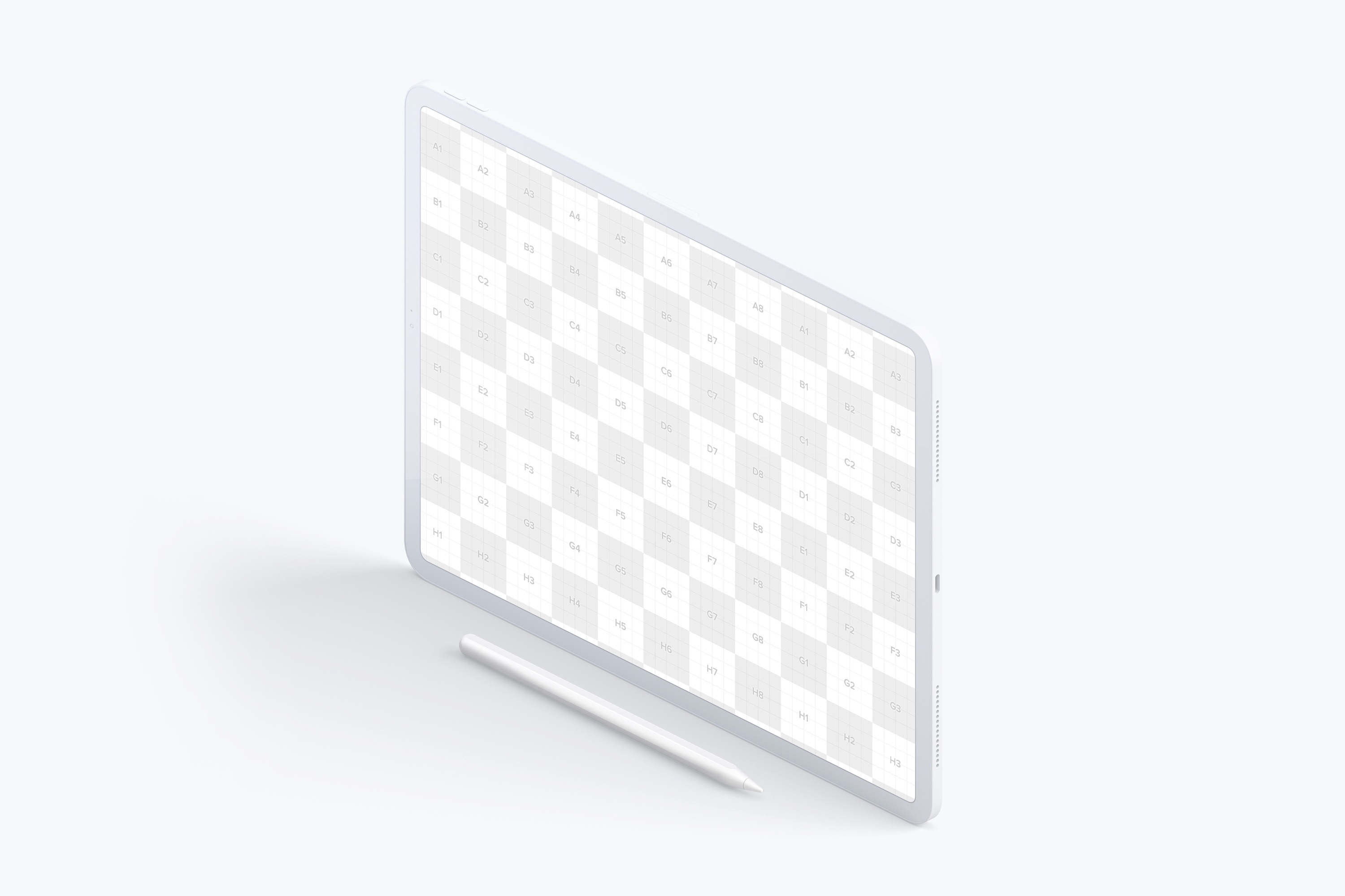 iPad Pro黏土陶瓷材质平板电脑屏幕演示左视图样机03 Clay iPad Pro 12.9 Mockup, Isometric Left View 03插图(1)