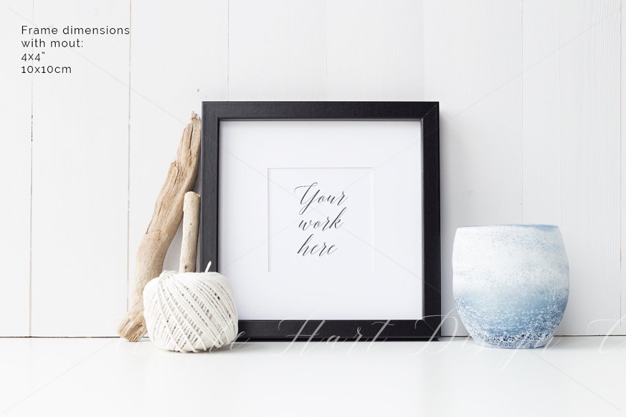 正方形相框样机 Square frame mock up – WM8269 – Psd插图