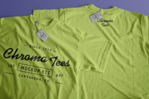 T恤服装真反面设计图样机模板01 T-Shirt With Back Mockup 01