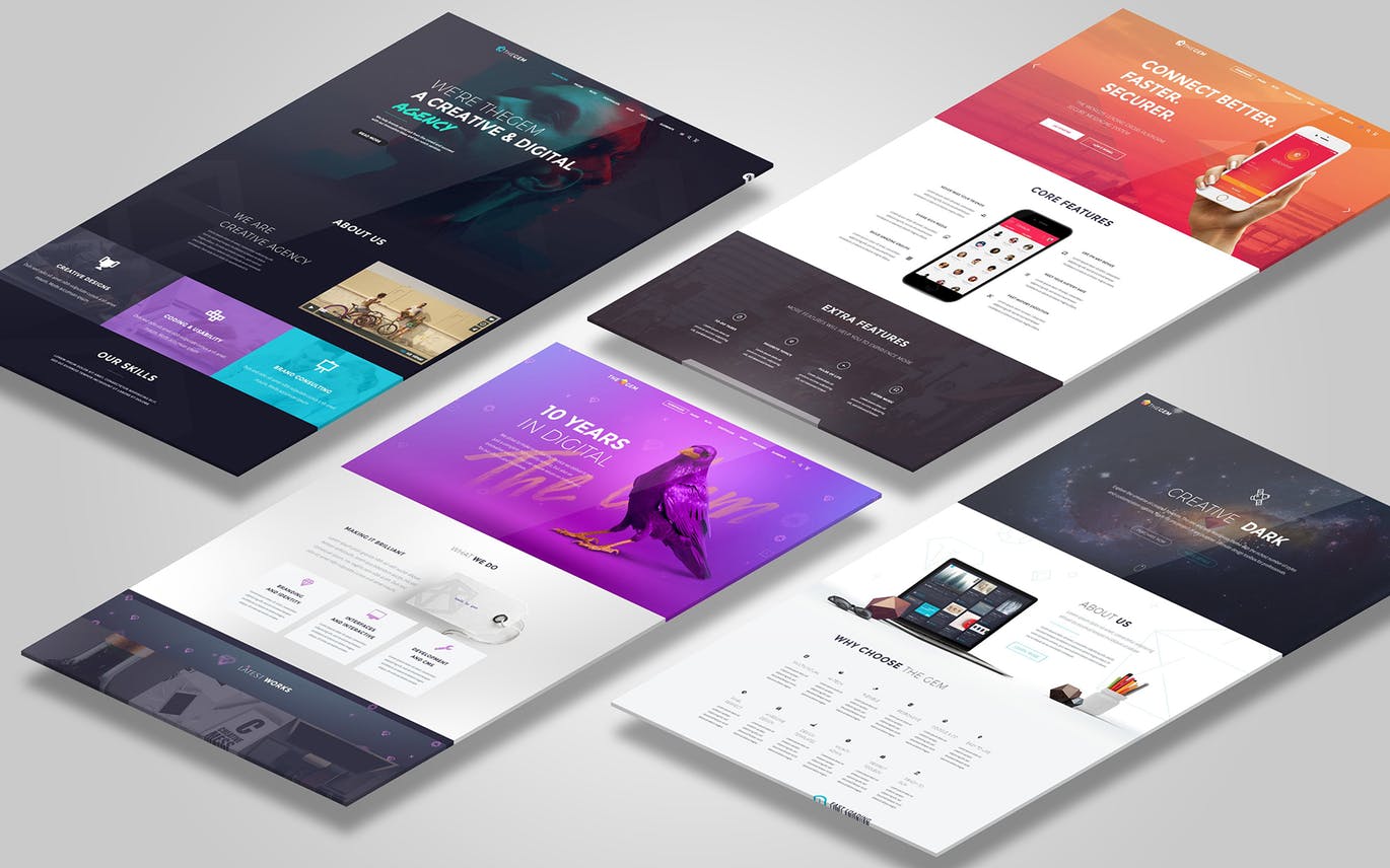 网站/传单/简历设计效果图样机模板 Web,Flyer,Resume or CV Mock up插图(1)