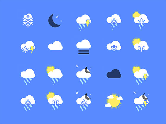30 枚扁平天气图标素材之家精选sketch素材