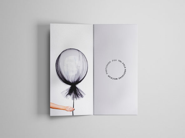 A4标准规格尺寸三折页传单设计样机模板 A4 Trifold Brochure Mockup