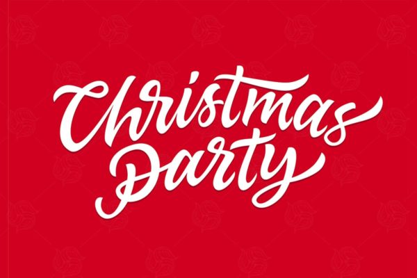 圣诞节快乐英文手绘字体矢量图形 Christmas Party – vector hand drawn lettering
