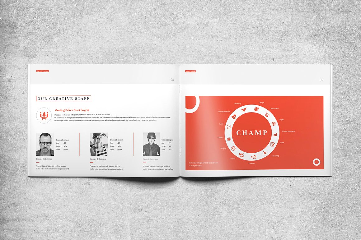 A4尺寸高端时尚的商务提案画册楼书杂志手册设计模板插图(4)