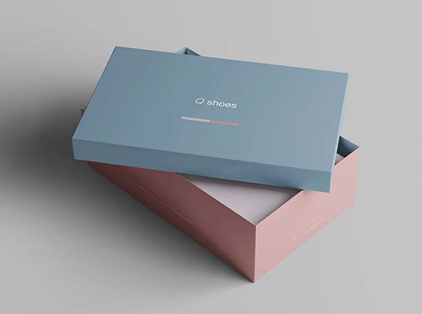 高端女鞋鞋盒外观设计图素材库精选模板 Shoe Box Mockup