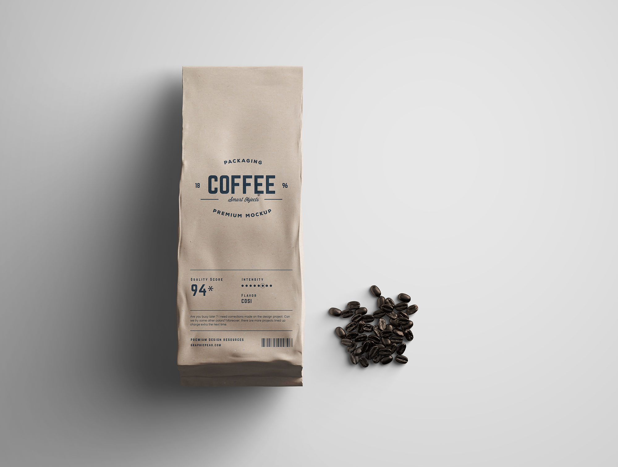 咖啡纸杯&咖啡豆牛皮纸包装袋设计样机 Coffee Package Mockup插图(4)