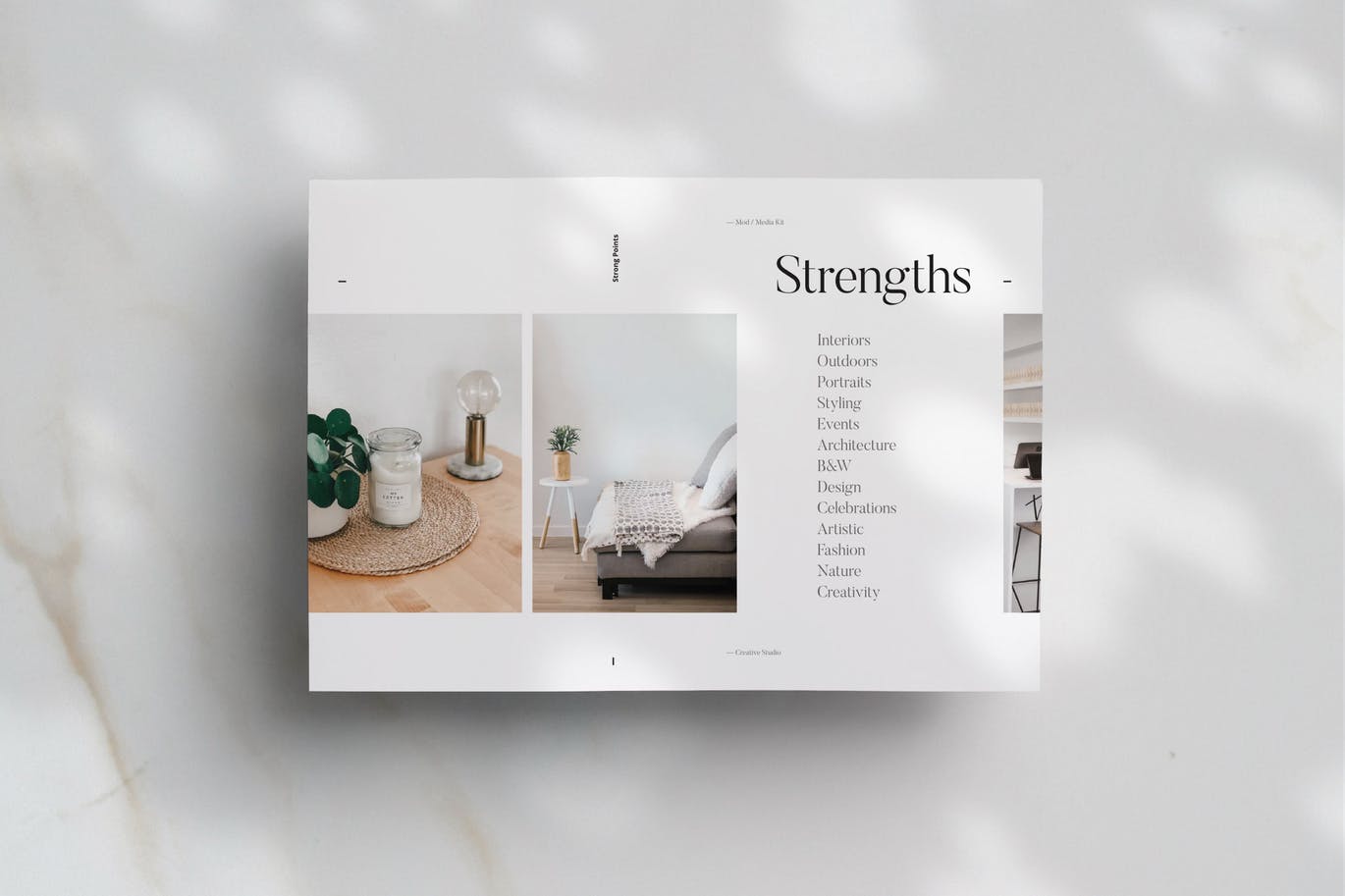 公司品牌优势展示平面设计模板 Mod Strengths Slide插图