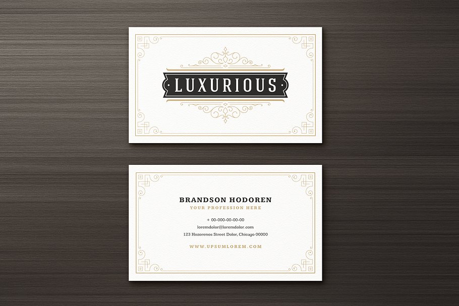 15款复古装饰风格企业名片设计模板 15 Ornaments Business Cards Bundle插图(10)