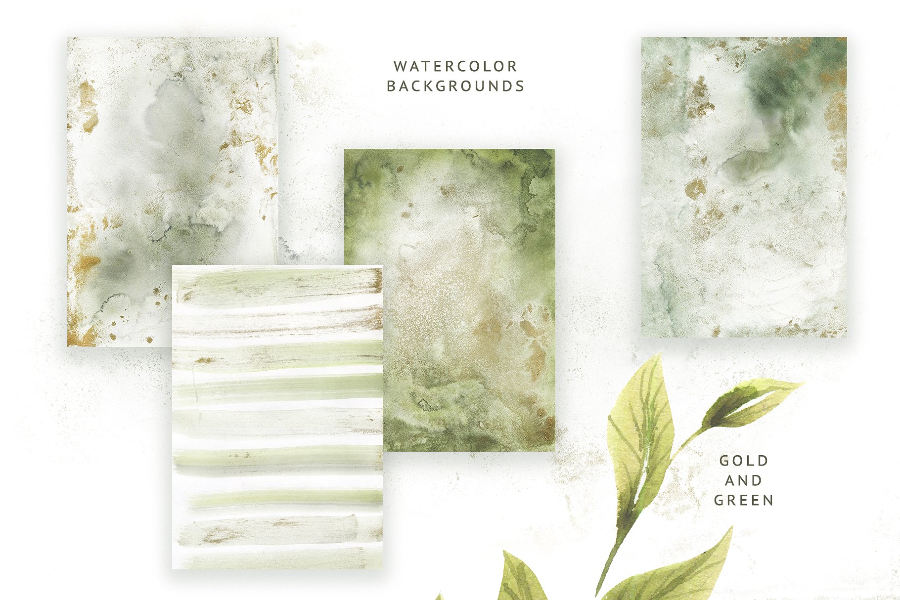 柠檬&绿色枝叶水彩插画 Lemons & Greens插图(5)