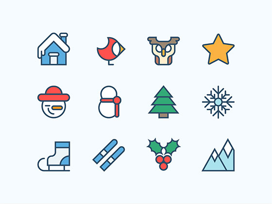 圣诞节扁平图标素材之家精选sketch素材