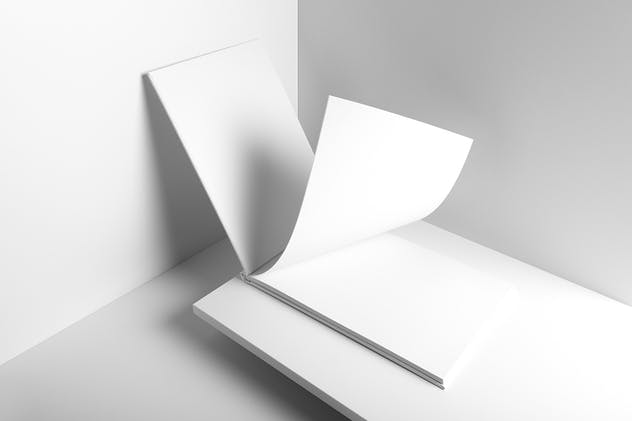 精装纵向画册宣传册样机模板 Hardcover Landscape Brochure Mockup插图(2)