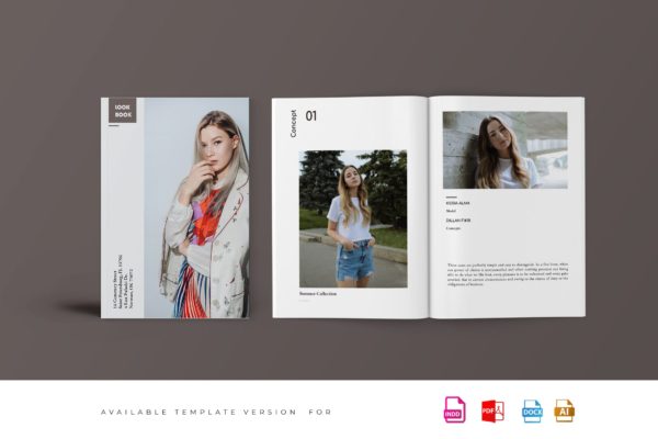 时尚服饰品牌产品画册/手册设计模板 Fashion Lookbook Catalogue