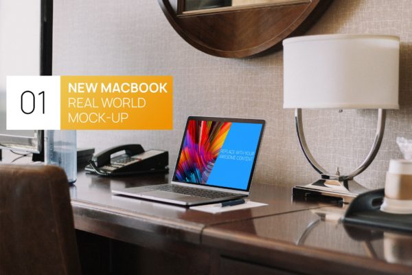 居家卧室桌面场景13寸MacBook电脑素材库精选样机 New Macbook 13 Interior Real World Photo Mock-up