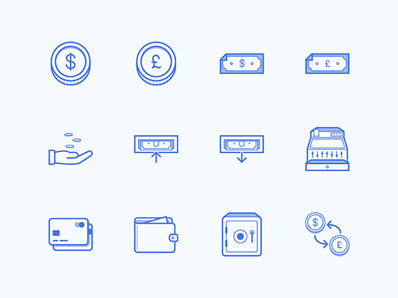 12 枚金融图标素材之家精选sketch素材