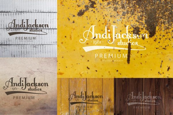 10款破裂设计风格复古Logo样机模板Vol.4 10 Cracked Vintage Logo Mockup Vol. 04