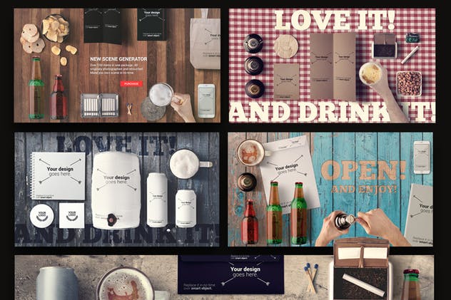 啤酒样机&酒吧巨无霸场景样机模板 Beer & Bar Mockup & Hero Images Scene Generator插图(6)