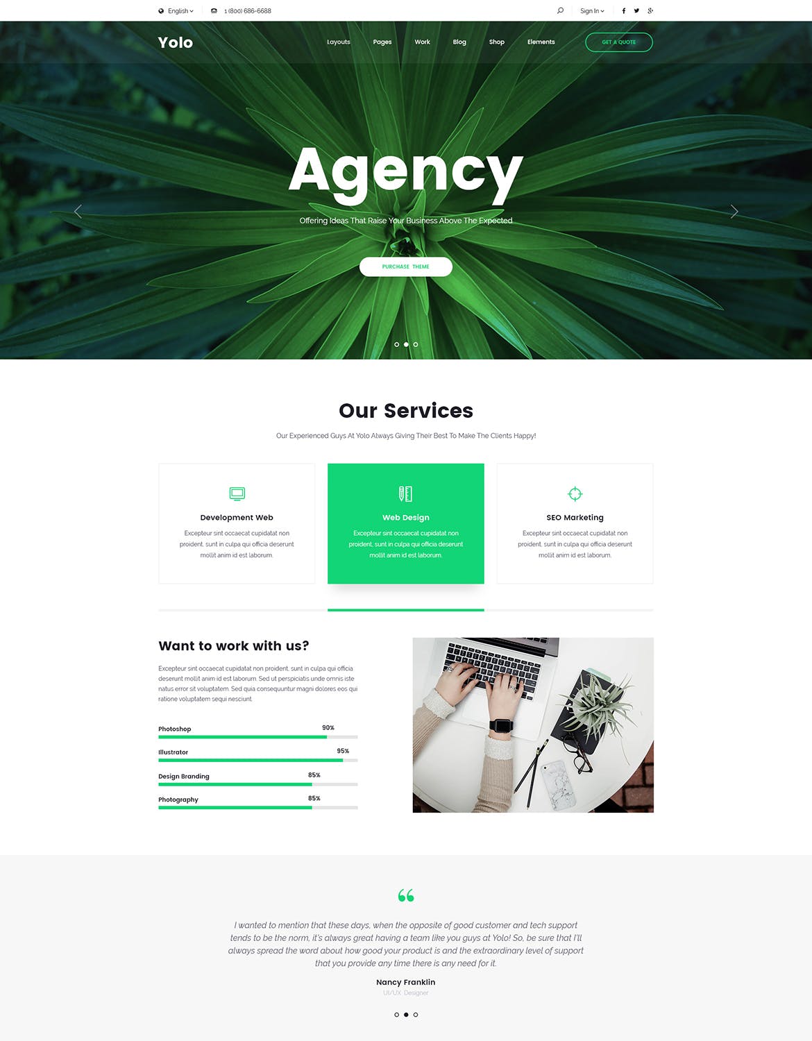 响应式网页设计多用途网站设计PSD模板 Yolo | Responsive Multi-Purpose PSD Template插图(2)