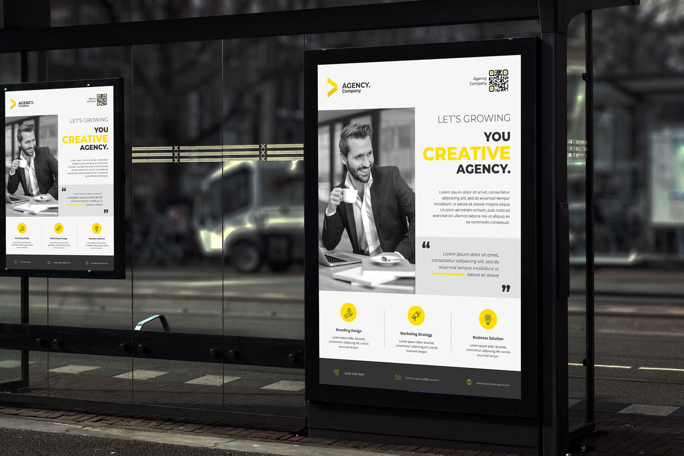 上市公司灯箱广告海报设计模板 Focus Corporate Poster TS插图