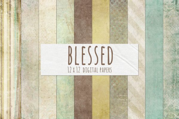 节日祝福主题礼品包装适用纸张纹理 Blessed Digital Paper – Elegant