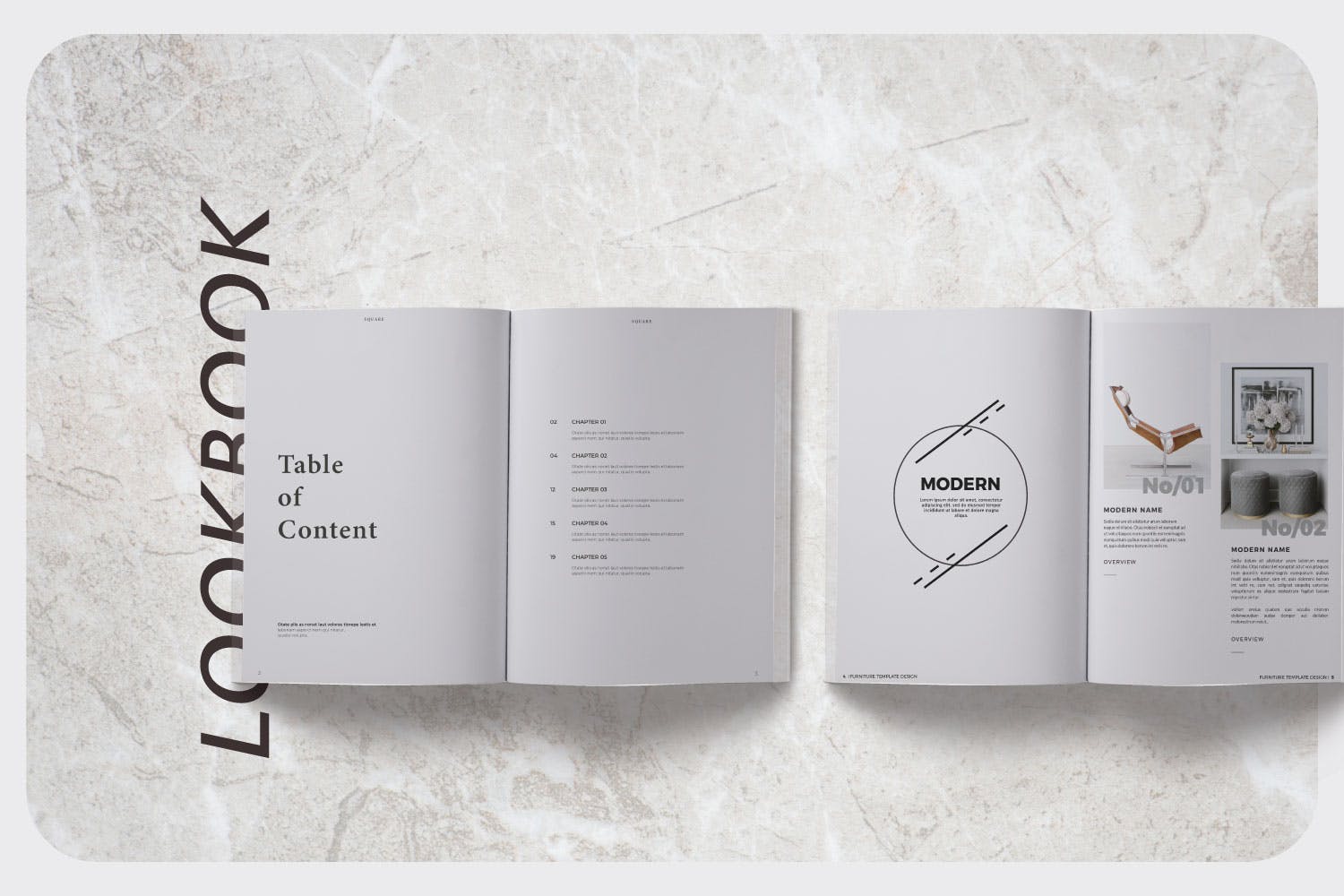 现代家具品牌产品画册Lookbook排版设计模板 Furniture Collection Lookbook插图(1)