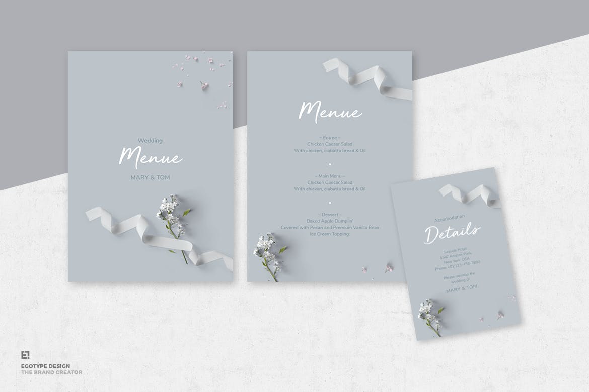 折纸艺术装饰风格婚礼邀请设计套件 Wedding Invitation Suite插图(3)