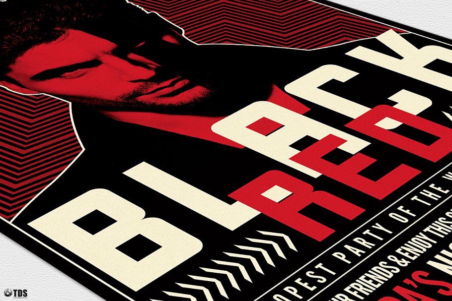 红黑配色人物海报设计模板 Black and Red Flyer PSD V3插图(5)