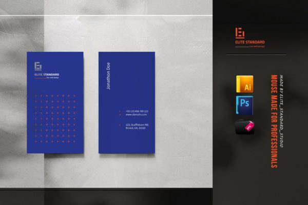 十字底纹单色设计风格高端名片模板 creator Business card