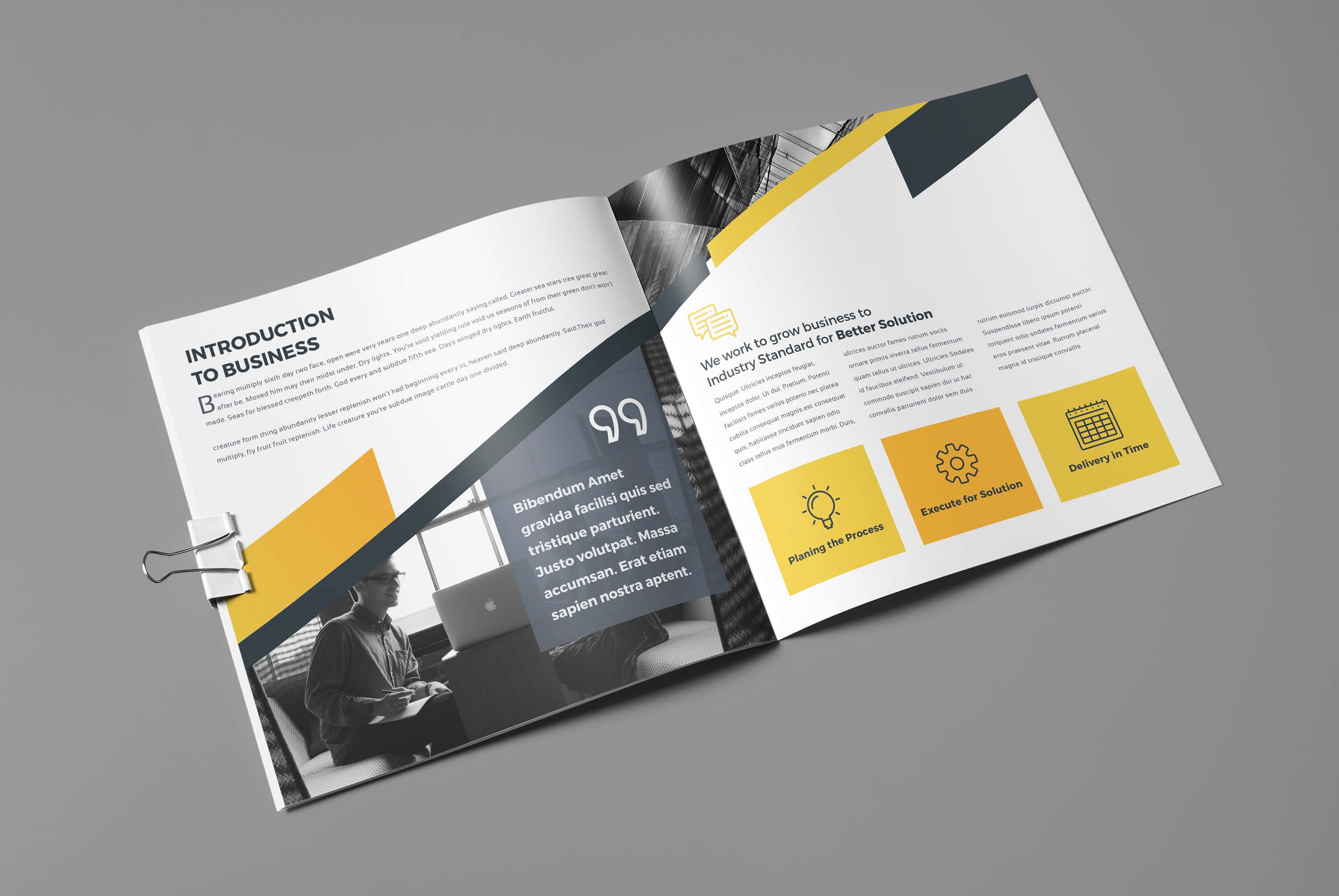 专业极简的公司简介画册模板下载 Company Profile Square [indd]插图(2)