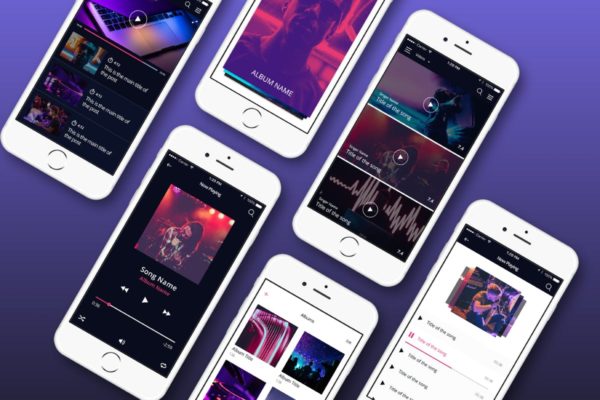 多媒体移动手机APP应用UI套件 Multimedia Mobile UI Kit