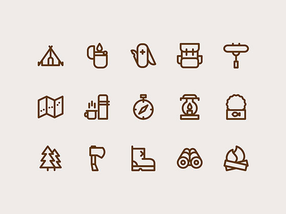 Camping Icons素材之家精选sketch素材