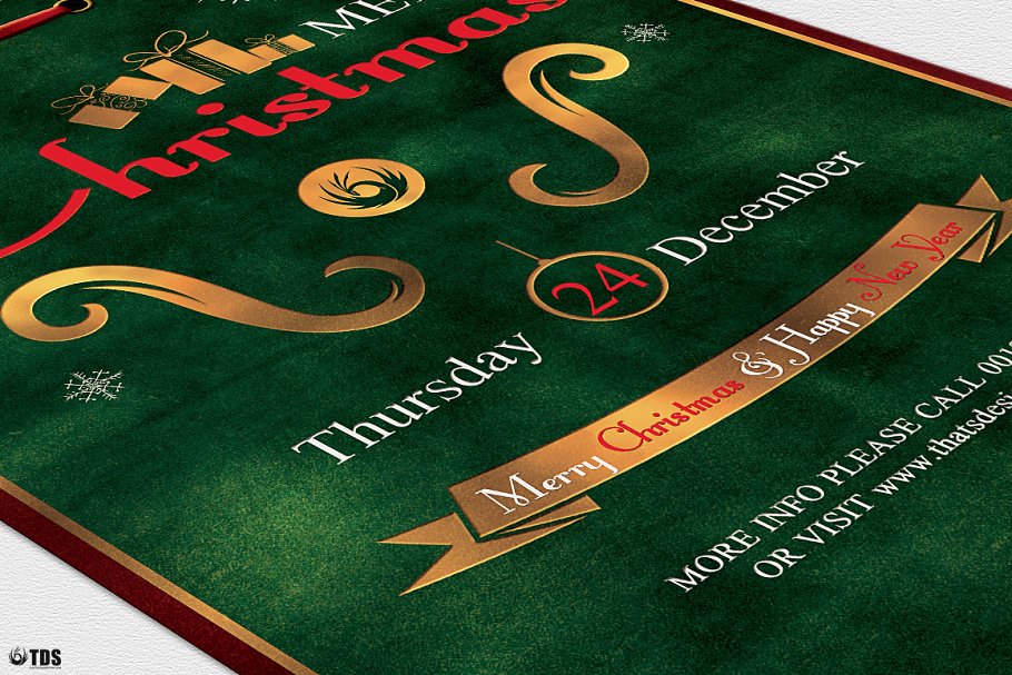 圣诞节主题菜单PSD模板v2 Christmas Menu PSD V2插图(5)