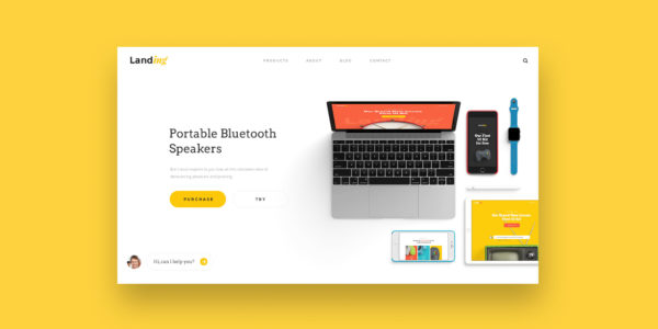 免费创意电子产品电商网站UI套件 UI Kit Landing Page