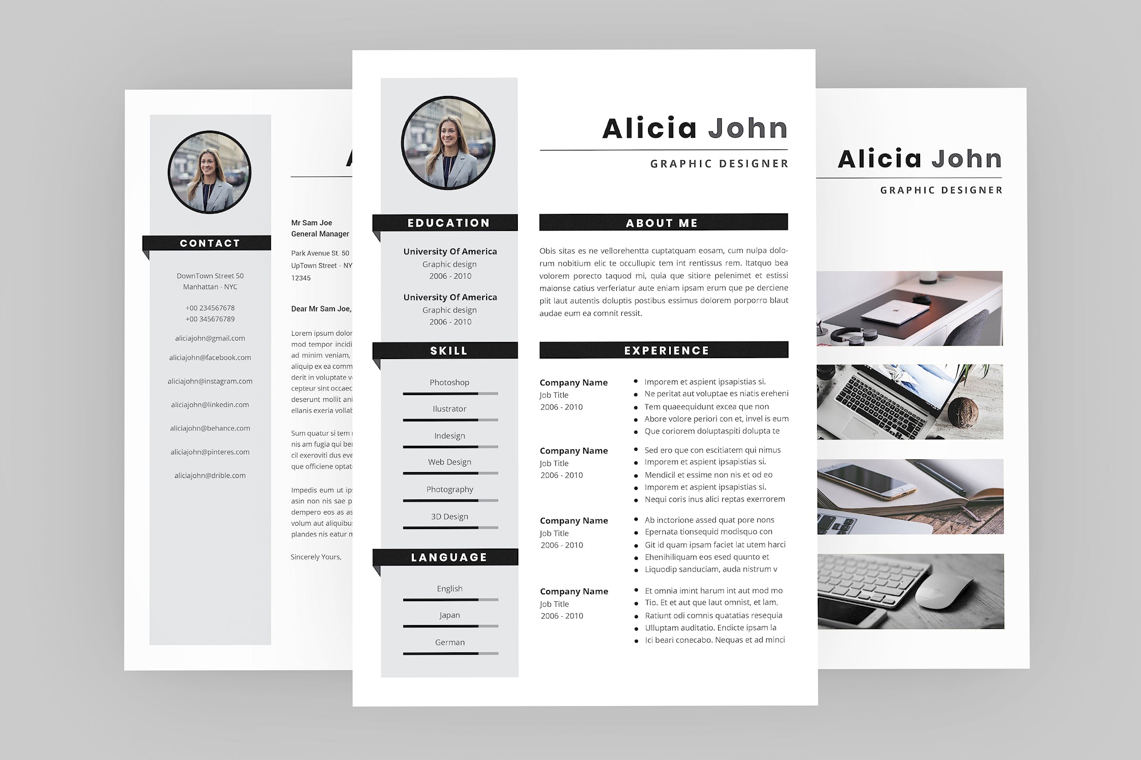 设计师应聘电子素材库精选简历模板 Potentiality Resume Designer插图