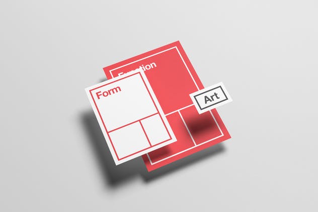 高品质浮动信纸/企业名片样机 Floating Stationery Mock-Up插图(6)