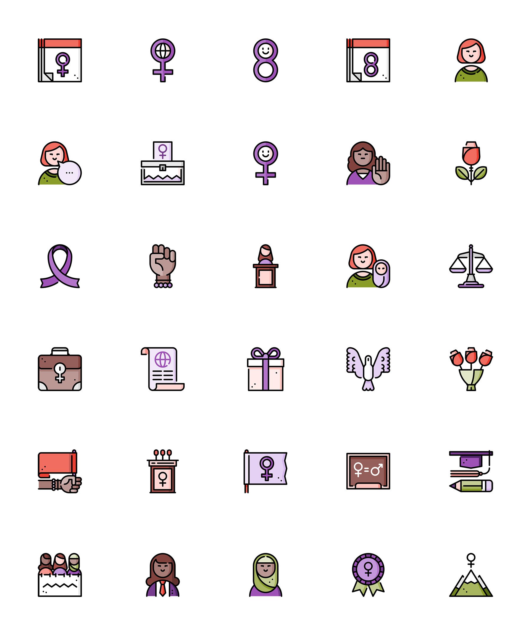 30 枚妇女节元素图标