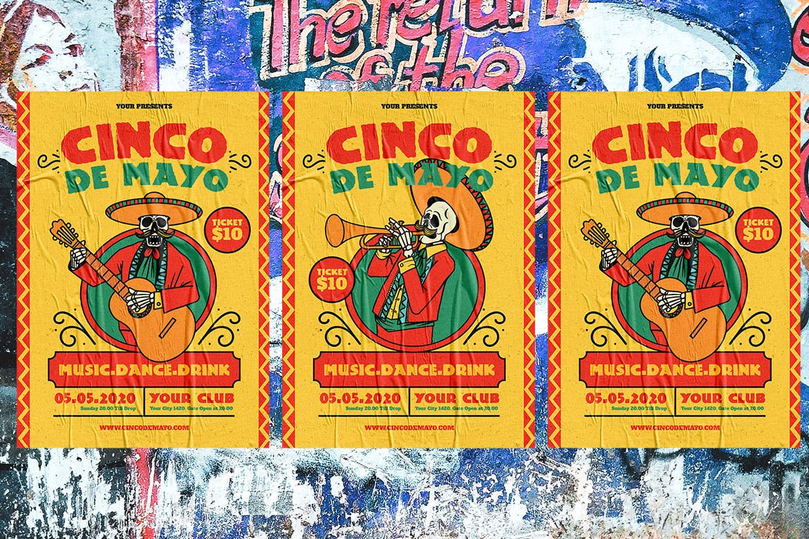 墨西哥五月五日文化节活动海报传单设计模板 Cinco De Mayo Celebration插图(3)