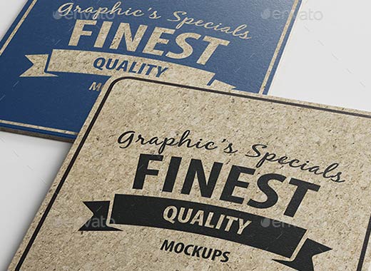 漂亮极简的杯垫展示模型下载[psd]