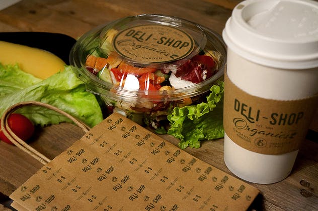 沙拉&咖啡食品品牌Logo设计展示样机 Food Coffee Mockup插图(8)