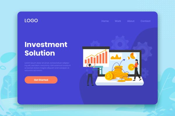 投资解决方案主题网站着陆页设计模板 Investment Solution landing page template