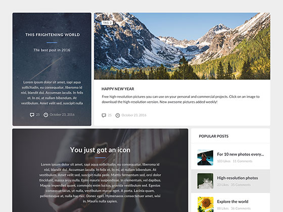 Universe 博客网页元素素材之家精选sketch素材