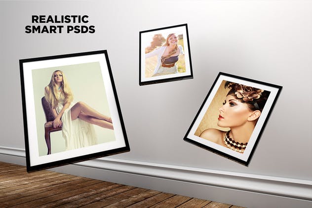 20款实木质感画框样机模板 20 Gravity Photo Frame Mockups插图(4)