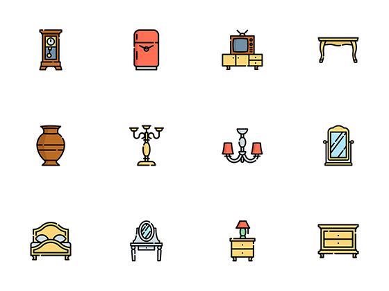 50 枚复古家具图标素材之家精选sketch素材