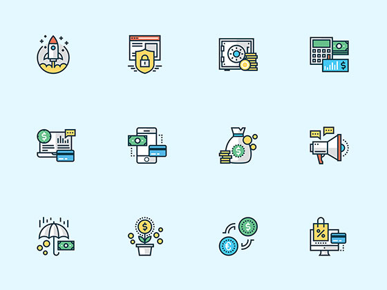 20 枚多彩商务元素图标素材之家精选sketch素材