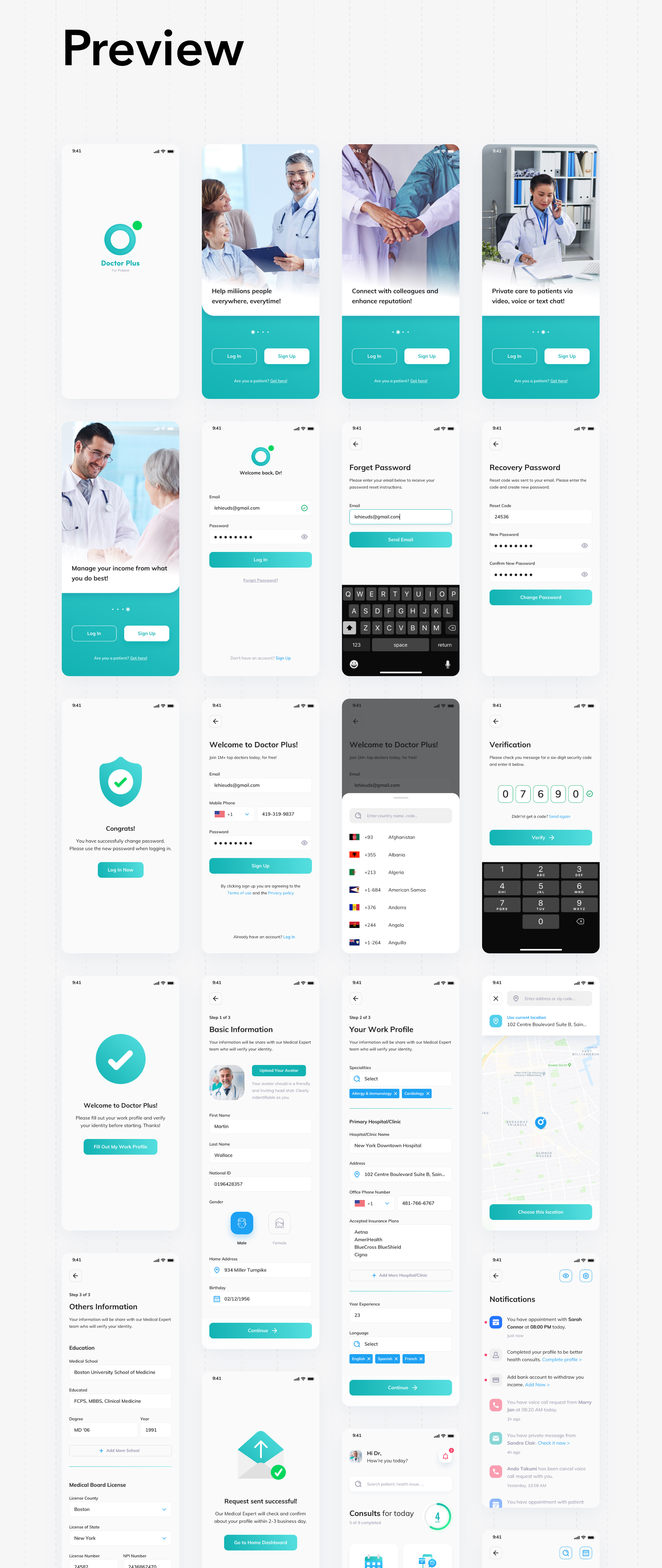 素材库下午茶：医生医疗在线服务APP应用UI套件[Sketch]插图(1)