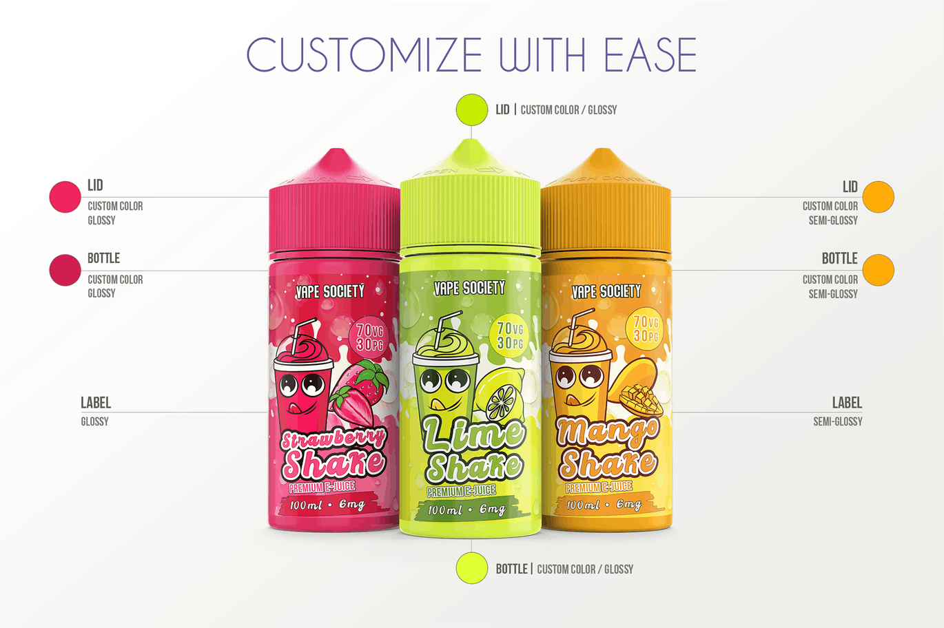 果味型电子烟烟油瓶外观设计模板 eLiquid Bottle Mockup v 100ml-B插图(1)