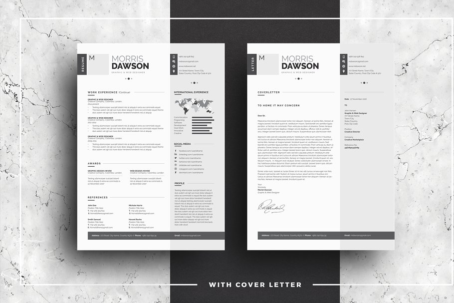 高端创意信息图表简历模板 Clean Infographic Resume/CV插图(3)