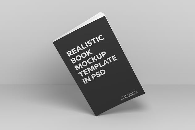 软封图书封面设计效果预览图样机 Soft Cover Book Mockup插图(11)