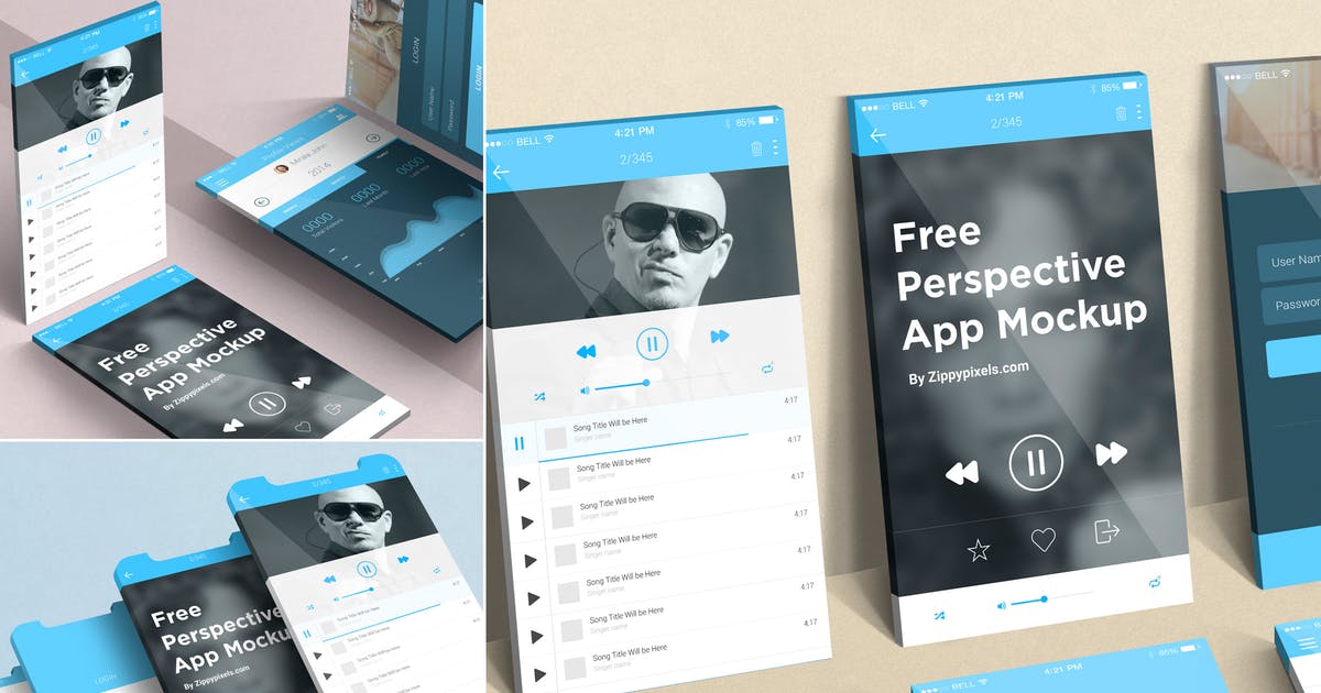 iOS应用用户界面设计效果图样机模板 iOS Perspective Mockups插图