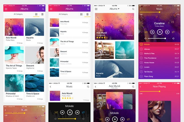 SKETCH专用模板素材高品质APP应用UI套件 Radiant Mobile UI Kit – 200+ for Sketch插图(2)